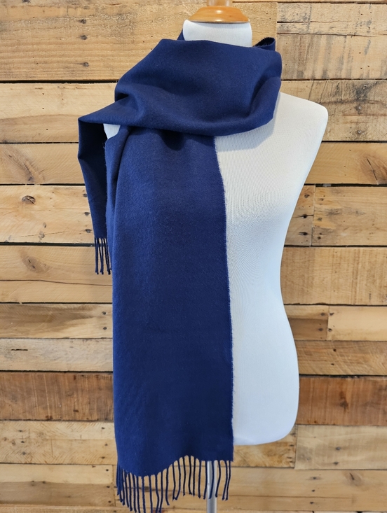 Unsigned Accessories - 🐕 Classic Navy Fringe Scarf 🐕
